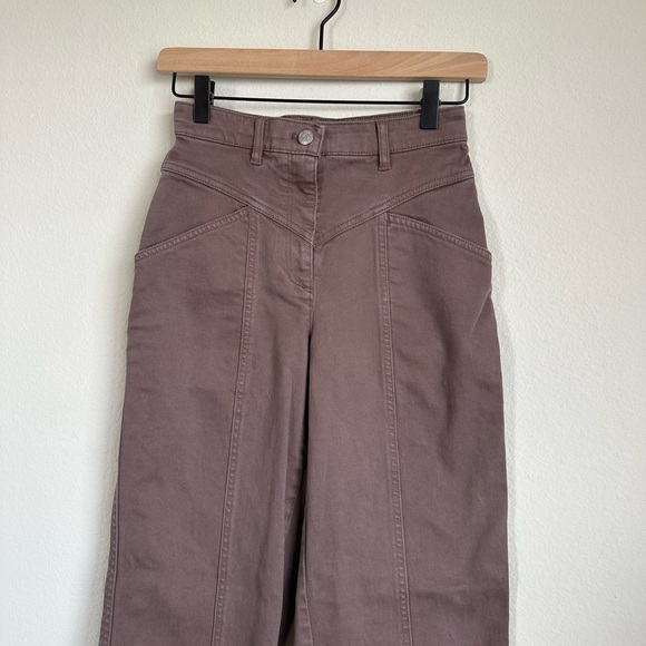 Aritzia Wilfred Free Archer Brown High Rise Straight Leg Jeans - Picture 5 of 12